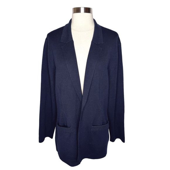 Kobi Halperin Navy Blue Beth Open Front Sweater Blazer - Size XL - Picture 1 of 5